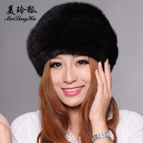 Winter Unisex Mink Fur Hat Women Hat Mink Fur Hat Muticolors Ladies Winter Headgear Russian Outdoor Men Beanies Cap