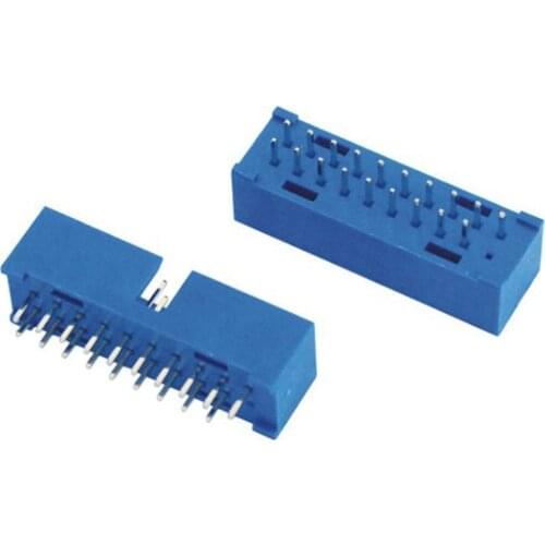 100Pcs) IDC Jane Bull Male 180 degree DIP type IDC connector USB3.0 20pin halogen-free plug 19 holes