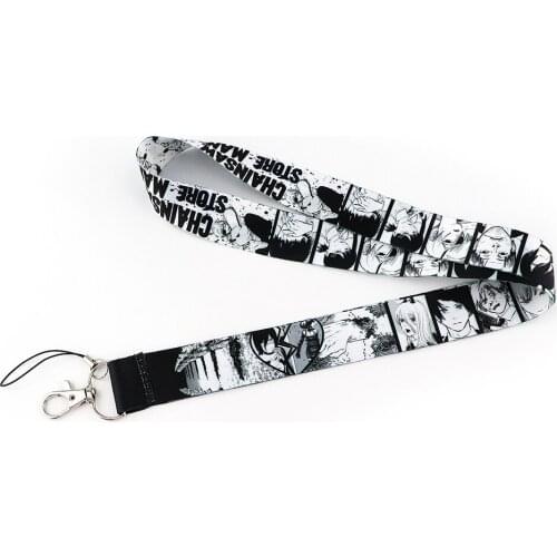 12pcs/lot E3464 Anime Chainsaw Man Phone Lanyard Neck Strap For Key Card For USB Holder DIY Hang Rope Fans Gifts