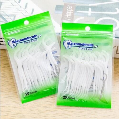 20 Pcs/Lot Cheap High Tensile Disposable Dental Flosser Interdental Brush Toothpicks Floss Pick Oral Gum Teeth Cleaning Care