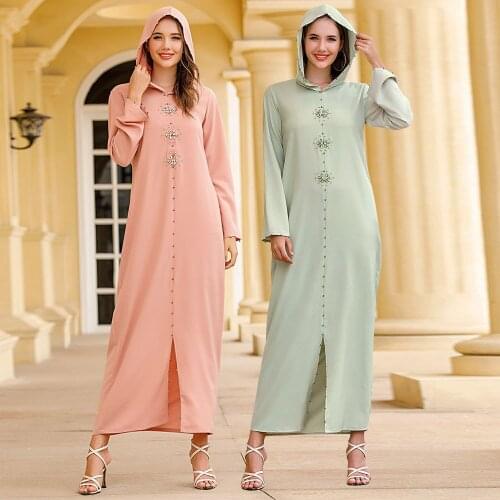 Hand-sewn Rhinestones with Hats In Morocco, Middle East Ethnic Costumes and Womens Robes Abayas for Women