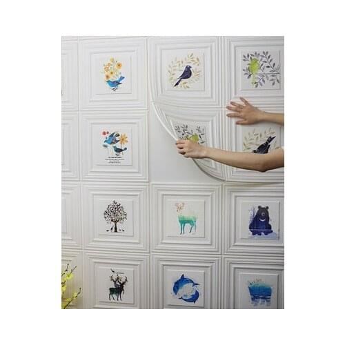[TB05]3d wall stickers Nordic wallpaper self-adhesive living room background wall bedroom warm decoration ins wind foam wall sti