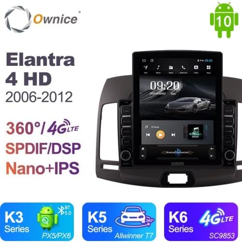 Ownice Android 10.0 Car Radio for Hyundai Elantra 4 HD 2006 - 2012 GPS 2 Din Auto Audio System Stereo Player 4G LTE Tesla Style
