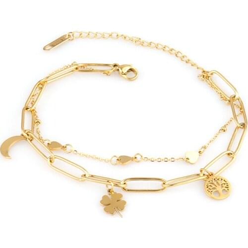 Stainless Steel Heart Charms Bracelets For Women jewelry Gift Personality Heart pendant Bracelets Gold Color padlock bracelet