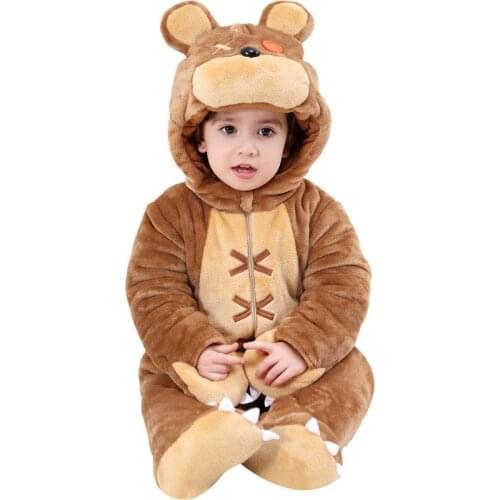 Cute Cartoon 3D Animal Bear Newbore Romper Snow WearBaby Rompers Winter Snow Wear Thick Cotton Baby Boy Girls Clothing Cartoon