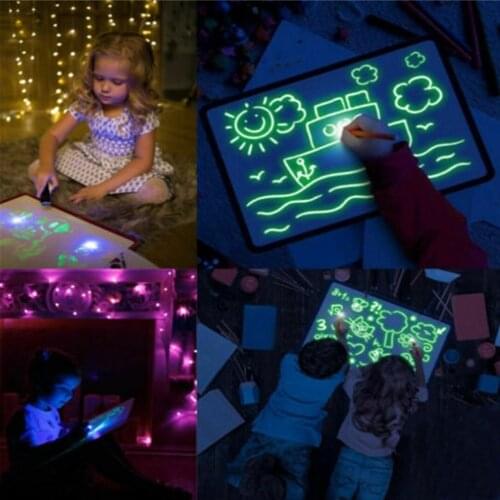 Brand New LED Drawing Pad Kids Luminescent Drawing Board Glowing Magic Graffiti Painting Writing Educational Toys