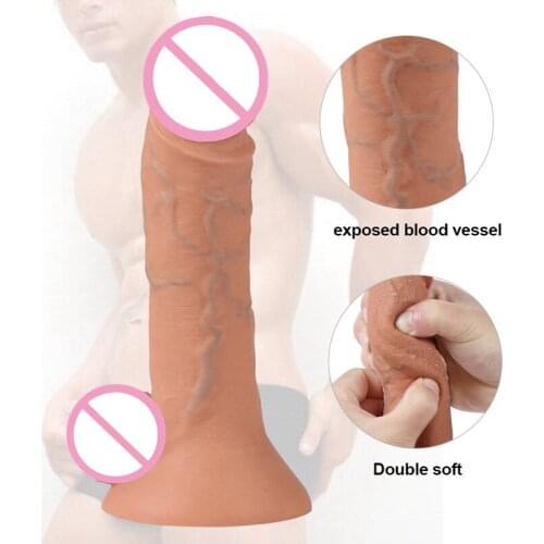 Double Layer Silicone Dildos For Women Skin Feel Dildofor Women Lesbian Masturbation Anal Plug Strap On Erotic Toys For Couple
