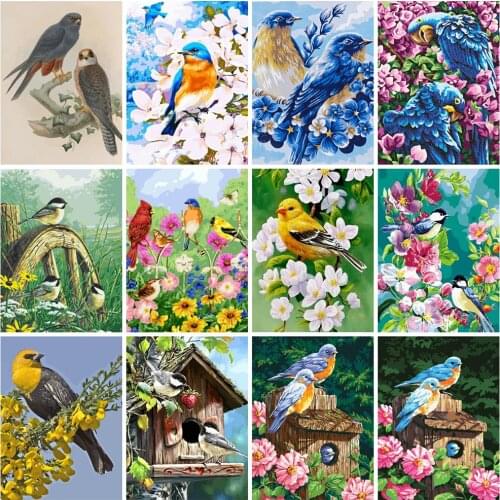 EverShine DIY Bird Painting By Numbers For Adults Animals Coloring By Numbers Animals Wall Art Gift Home Decor