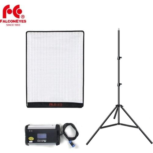 FalconEyes RX-18TD 100W 504pcs LED Video Light Flexible Rollable Cloth Lamp with LCD Touch Screen Controller + X-shape +stand