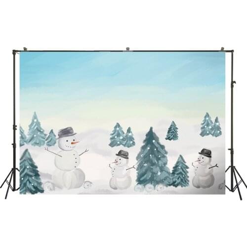 HUAYI Christmas Backdrop Christmas Snowmen Holiday Family Party Photography Backdrops Studio Child Baby Photo Background W-3464
