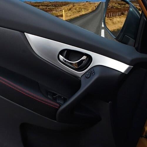 Chrome Inner Inside Door Handle Cover Bowl Catch Trim Bezel Frame Garnish Car Styling For Nissan Qashqai j11 2014 2015 2016 2017