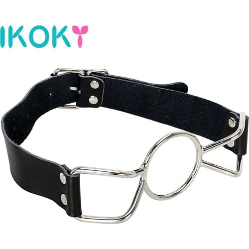 IKOKY Open Mouth Gag with O-Ring Roleplay Erotic Play Flirting Sexual SM Bondage Strap Plug Adult Products Sex Toys for Couple