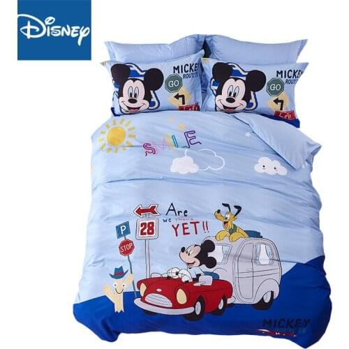 Disney Mickey Minnie Mouse Bedding Set Single Size Duvet Cover twin size bed for kids cotton Pillow Cases 3pcs Home Textile hot