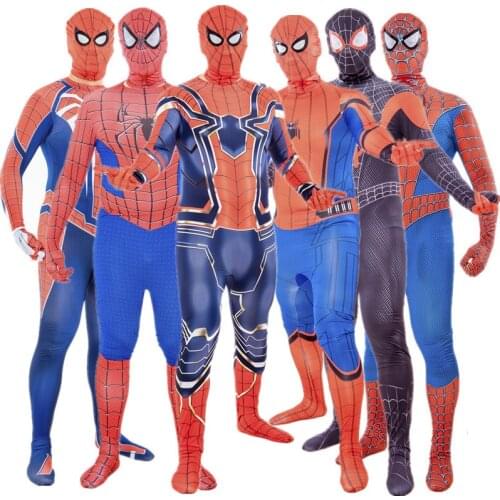 Adult Spiderman Cosplay Costume Avengers Superhero Jumpsuit Men and Women Peter Parker/Remitor/ Iron Spider Tights