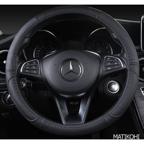 MATIKOHI Carbon Fiber Leather Car Steering Wheel Cover For Ford Focus 2 3 MK2 Fiesta Fusion Mondeo MK4 Kuga Ranger F150