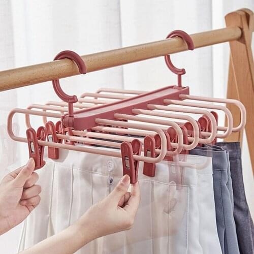 Multifunctional Folding Trouser Rack Clothing Rack Hangers For Clothes Closet Organizer Hangers Retractable Pants Storage Racks