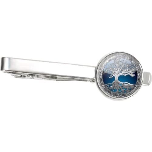 Tree of Life Art Print Tie Clips Men Fashion Glass Cabochon Tie Bar Tie Bars Clip Life Tree Pins Jewelry Gift