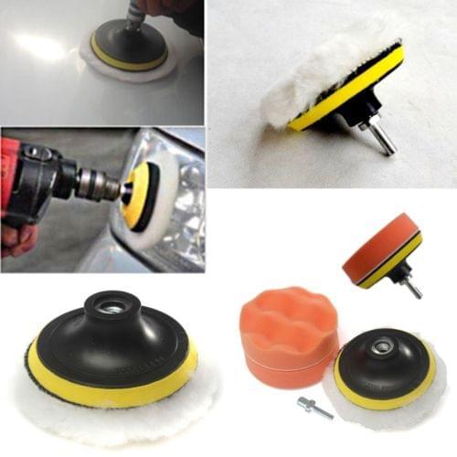 Fixmee 5Pcs 4" High Gross Polishing&Buffer Pad Set +M10 Drill Adapter For Car Polisher