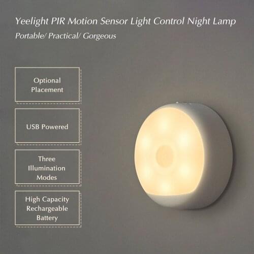 DC5V 6LED PIR Motion Sensor Night Lamp USB Powered Operated Human Body Induction Light Control 3 Working Mode drop shipping