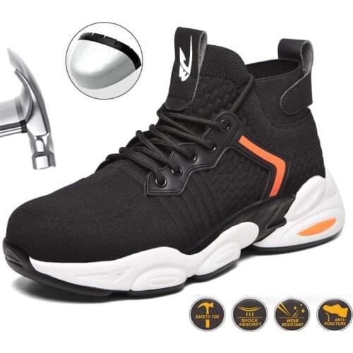 New Mens Steel Head Indestructible Work Boots Light Anti Smash Anti Stab Safety Shoes Outdoor Sports Protective Mens Boots