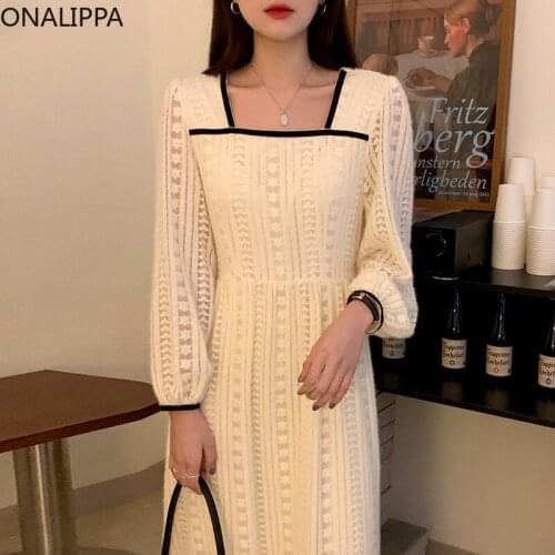 Модные вязаные платья Onalippa China At AliExpress