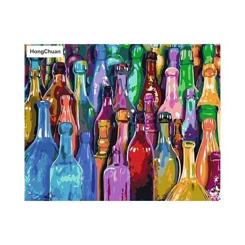 Empty bottle illustration fast delivery 5D DIY square/round diamond painting embroidery mosaic home decoration cross stitchgifts