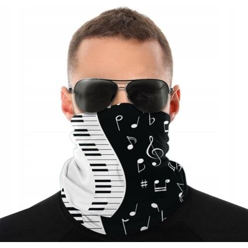 Music Notes And Piano Keys Magic Scarf Half Face Mask Men Women Neck Gaiter Tubular Bandanas Windproof Headband Cycling Hiking