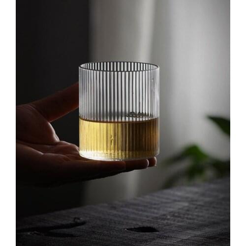 Nordic Simplicity Ripple Glass Cup Transparent Whisky Glasses High Temperature Tea Water Drink Milk Juice Coffee Beer Cup