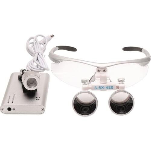 Dental Loupe Magnifier Wearing Binocular Surgery-Angle With Led Light