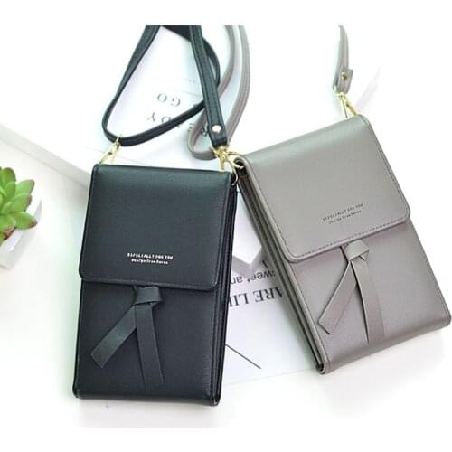 Latest Fashion Women Phone Messenger Bags Leather Simple Hasp Money Coin Purse Big Capacity Daily Use Shoulder Bags Card Wallet