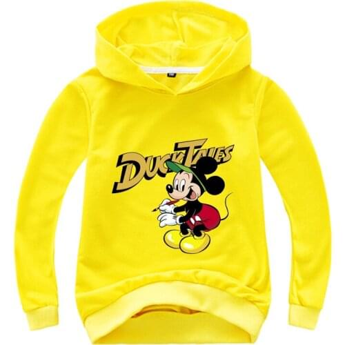 New Spring Autumn Mickey Print Hoodies Kids Girls Sweatshirt Baby Boys Casual Tops Sportswear Streetwear Teenagers Out Coat Tees
