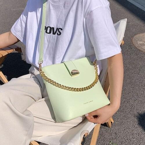Womens Handbags Bucket Bag Luxury Designer Chain Shoulder Bags Crossbody Solid Color Ladies Messenger Totes Bag