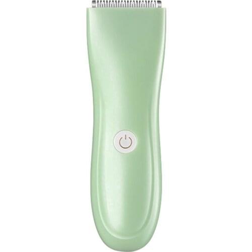 1pc Baby Hair Clipper Rechargeable Baby Hair Trimmer Electric Hair Cutter Salon Hair Cutting Tool (Light Green)