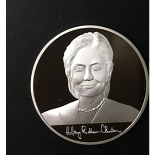 10 pcs Hillary The United States President Candidate Hillary Clinton silver plated USA 40 mm souvenir metal decoration coin