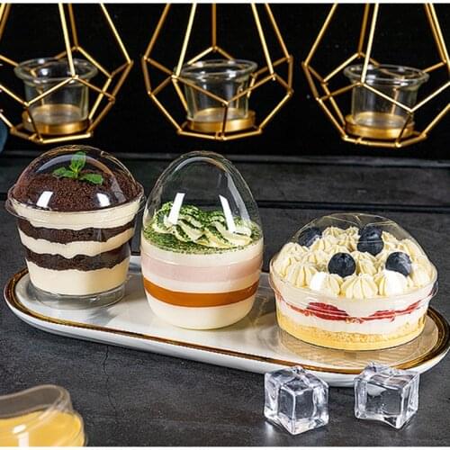 50pcs Net red 130ml creative clear plastic cups cake mousse pastry cup ice cream pudding jelly yogurt desserts cups with lids
