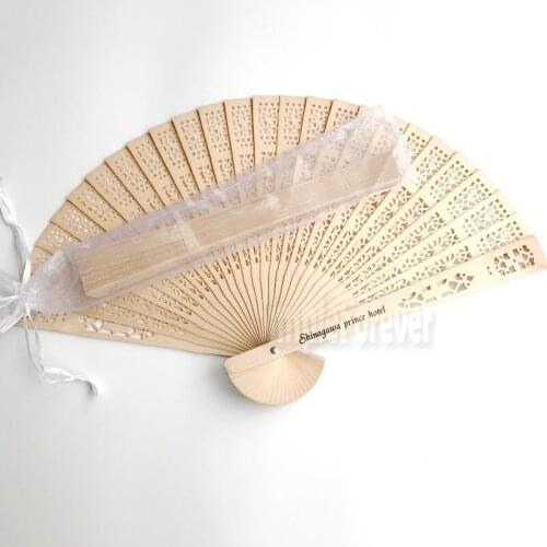 Printing Logo Wood Hand Fan Wedding Favors Chinese Wooden Folding Fans Customized&Personalized Gift 70pcs