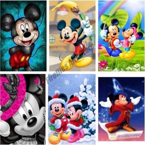 5D Square Disney Diamond Painting Mickey Mouse Diamond Embroidery Craft Mosaic Cartoon Picture of Rhinestones Home Decor Gift