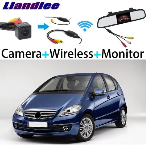 Liandlee 3in1 Wireless Receiver Mirror Monitor Special Rear View Camera Backup Parking System For Mercedes Benz A Class MB W169