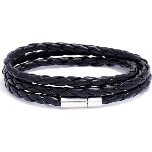 Fashion Casual Multilayer Braided Leather Cuff Bracelet Vintage Simple Weave Charm Wrap Bangle Wristbands for Women Men Jewelry