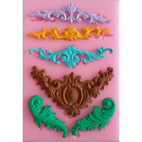 Flower lace Design Silicone 3D Mold Cookware Dining Bar Non-Stick Gift Decorating Fondant Soap stencil Mold cooking tools DIY