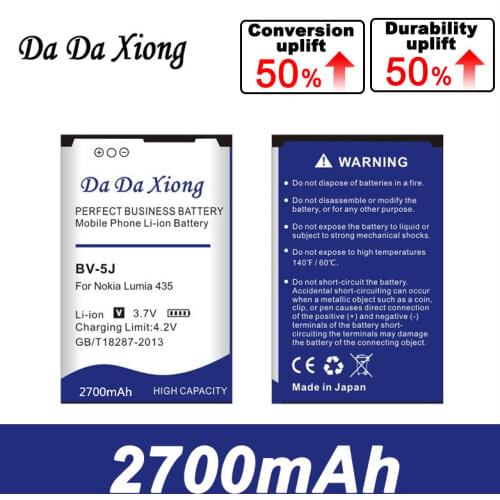 Da Da Xiong 2700mAh BV 5J BV-5J BV5J Li-ion Phone Battery for Microsoft Nokia Lumia 435 532 RM1069 1071