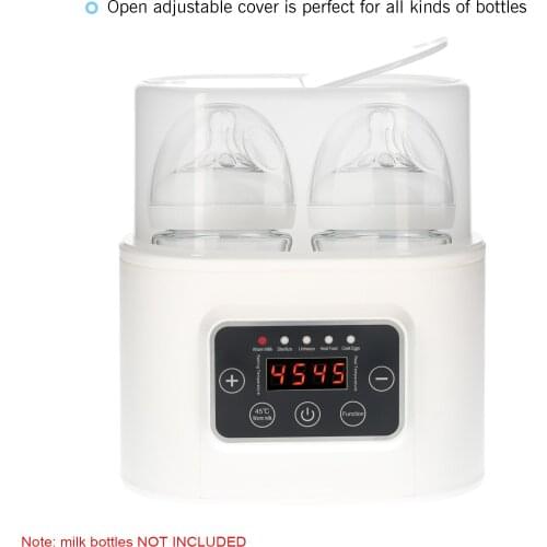 Baby Bottle Warmer 5-in-1 Digital Baby Food Warmer with Timer Digital Display Double Bottle Portable Warmer for Breastmilk