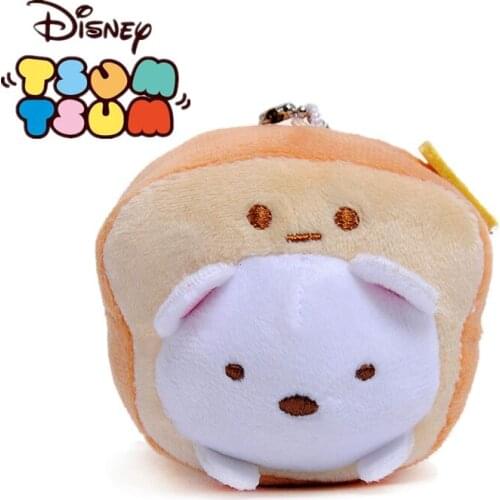 Disney Tsum Sumikkogurashi Polar Bear Turned Into Bread Plush Pendant Mini Doll Kawaii Plush Keychain Toy Exquisite Kids Gift