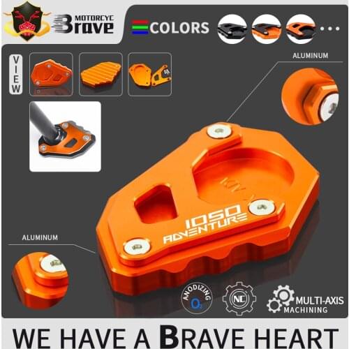 For KTM 1050 Adventure adv Motorcycle Accessories CNC Kickstand Foot Side Stand Extension Pad Support Plate 1050adv