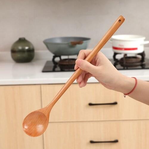Natural Wood Tableware Spoon Colander Spoon Special Soup Skimmer Cooking Spoon Wooden Cooking Mixing Stirr Kitchen Tool