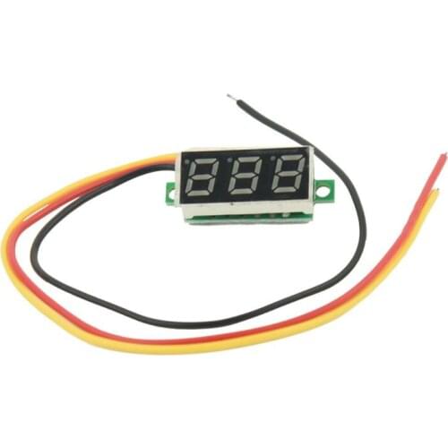Mini Digital Voltmeter DC 0-100V LED Panel Voltage Meter 3-Digital With 3 Wires Red