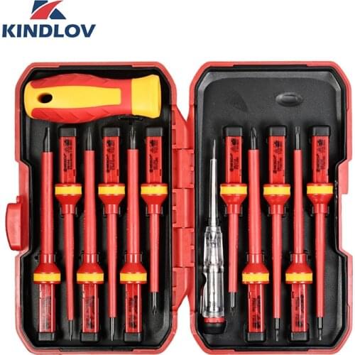 KINDLOV Screwdriver Set Insulated 13 In 1 Parafusadeira Precision Multi Torx Phillips Bit Kit Magnetic Screw Driver Hand Tools