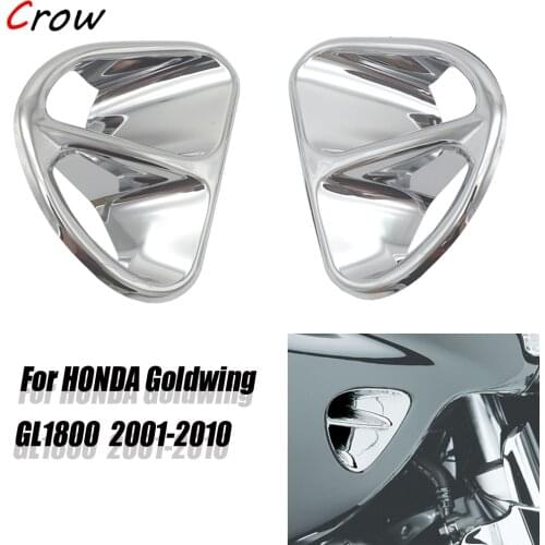 Motorcycle Air Fairing Intake Accents Grilles Case Chrome ABS Decoration For Honda Goldwing Gold Wing GL1800 2001-2010