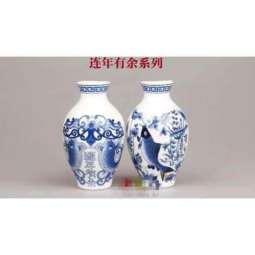 Wholesale 2PCS Chinese style porcelain vase refrigerator stickers blue and white porcelain magnetic stickers fashion home decora