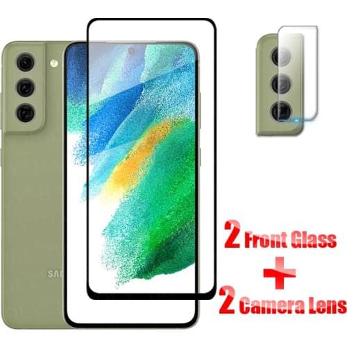 Full Cover Glass For Samsung Galaxy S21 FE 5G Tempered Glass For Samsung S20 S21 Plus Screen Protector Camera Protective Glass